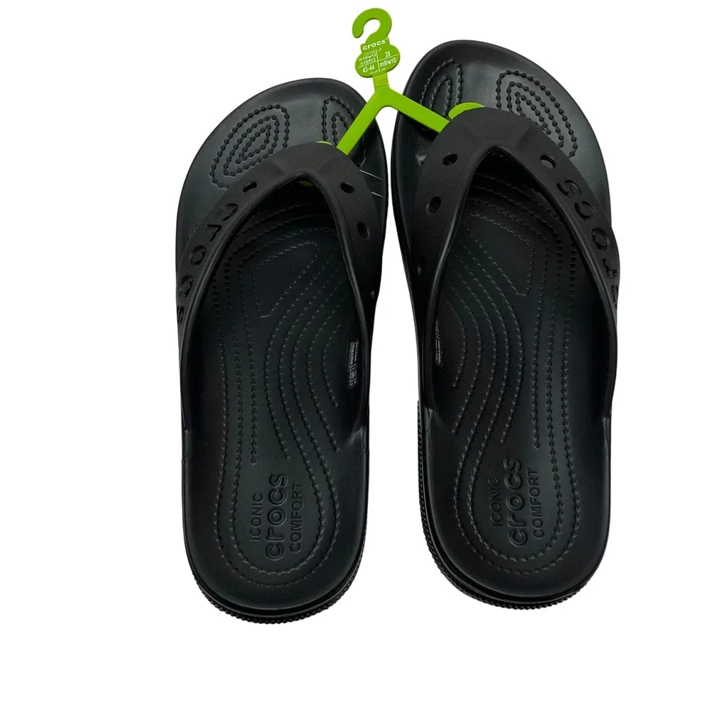 Crocs‎ Baya II Flip Black Mens 10 Womens 12 Sandals NWT